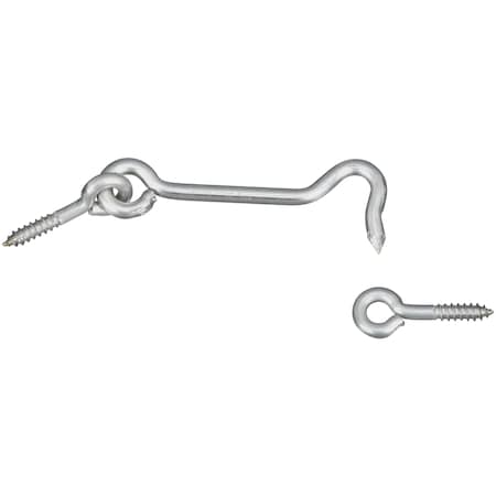 National Hardware 3 in. L Silver Stainless Steel Hook and Eye Closure 2 pk N348-409